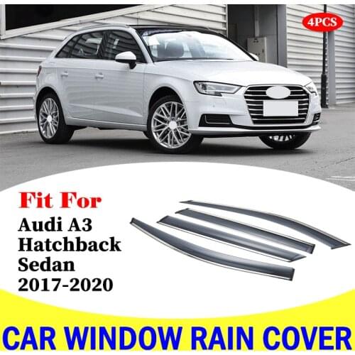 FOR Audi A3 Hatchback sedan window visor car rain shield deflectors awning trim cover exterior car-styling accessories 2017-2020