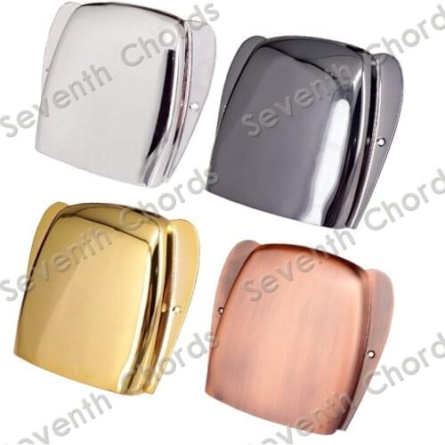 Metal 4 String JB Bass Guitar Bridge Cover Protector - length 118MM / Chrome - Black - Gold & Copper Red