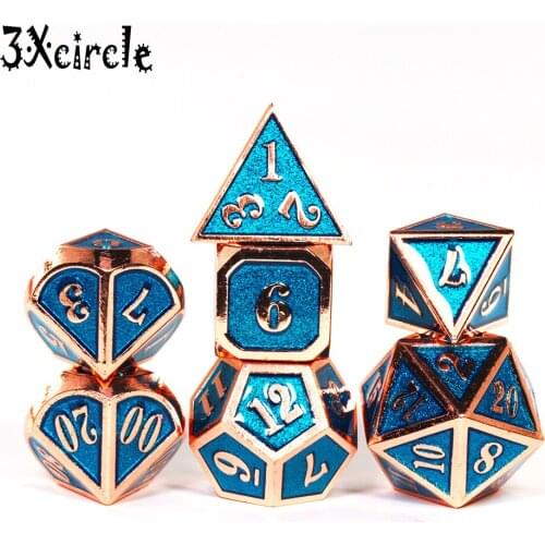 Enamel Mini Size Metal Digital Dice with Storage Bag , for DnD TRPG Table Board Role Playing Game As Christmas Birthday Gift