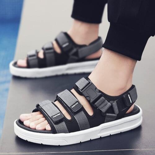 2020 New Summer Casual Shoes Men Sandals Gladiator Sandals Open Toe Platform Outdoor Beach Sandal Rome Footwear Black