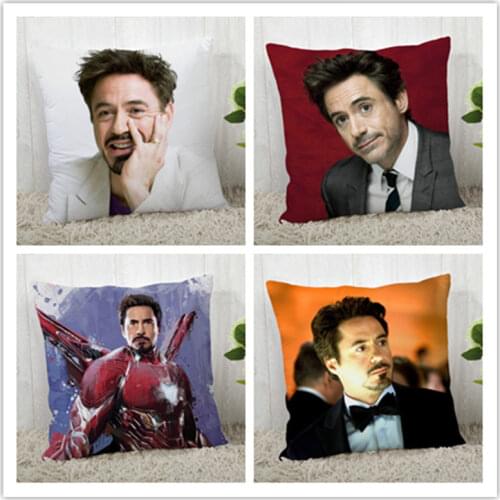 Custom Robert Downey Jr Pillow Case Polyester Decorative Pillowcases zipper Pillow Case Pillowcase Cover Square 40*40cm