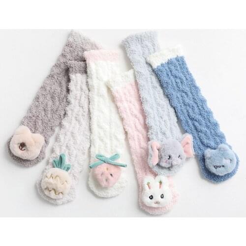 Baby Socks Coral Fleece Thickened Baby Socks Cartoon Dolls Newborn Socks Boys and Girls Accessories Socks