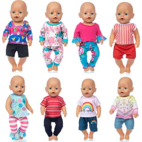 Spring 2020 new clothes set Fit For 43cm Baby Re-born Doll 17 Inch Doll Clothes