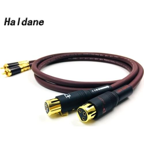 Haldane Pair HIFI 2RCA Male to 2 XLR Female Cable RCA XLR Interconnect Audio Cable Gold plated PLUG for Prism OMNI 2 Wire