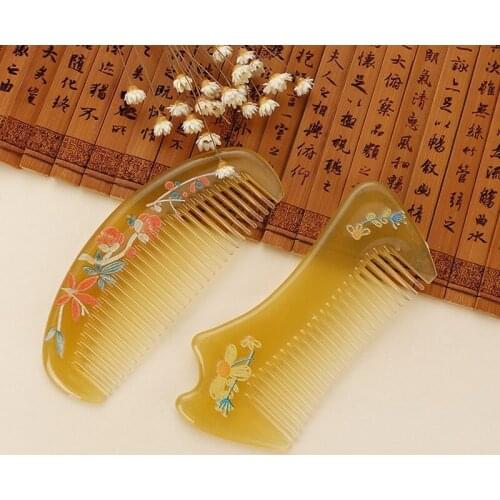 Plastic Trumpet Imitate Ox Horn Hair Comb Massage Anti-Static Fine-Tooth Salon Styling Tool Hairdressing Barbers Brush 1Pc