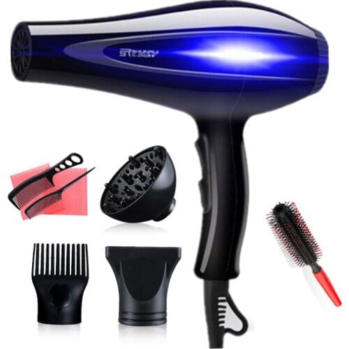 Professional Powerful Hair Dryer Fast Heating Hot And Cold Adjustment Ionic Air Blow Dryer 2000W with Air Collecting Nozzel 40G