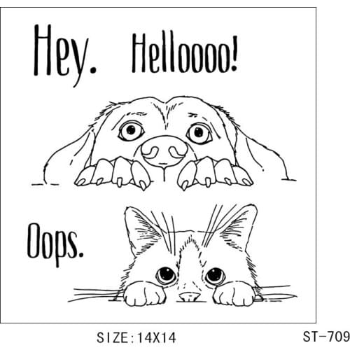 ZhuoAng Hey.Hello/Cute dog head Transparent and Clear Stamp DIY Scrapbooking Album Card Making DIY Decoration Making