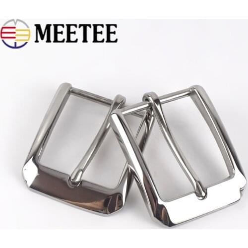 Meetee 40mm High Quality Stainless Steel Pin Buckles Men Belt Buckle Head DIY Hand Leather Craft Leisure Decor Accessories AP191