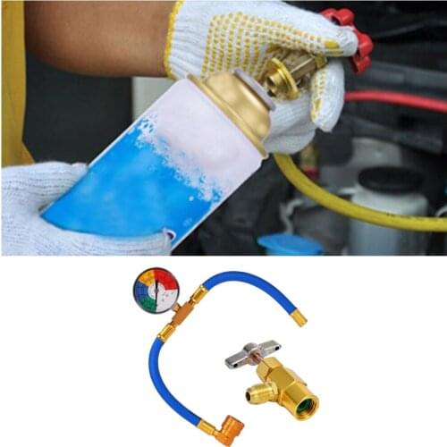 R134A Recharge Hose Kit Car Air Conditioning Refrigerant Refill Hose Valve
