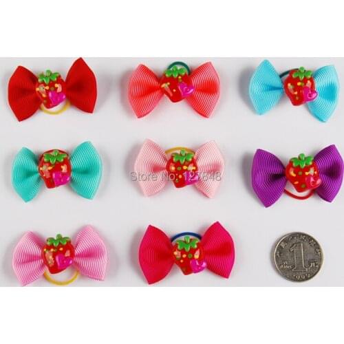 Handmade resin lollipops pet bowknot elastic headdress flower dog accessories teddy Yorkshire headdress accessories 20pcs/lot