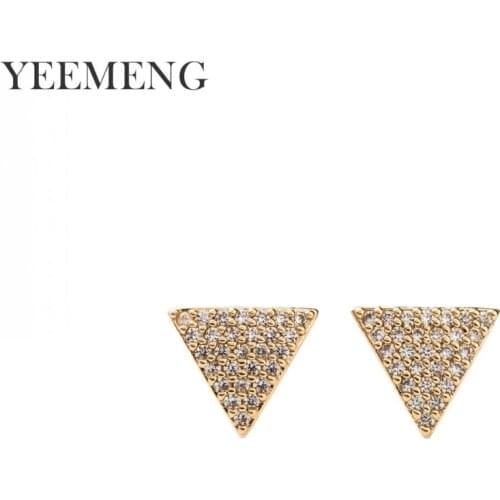 YEEMENG 2019 New European and American Fashion Triangle Elegant Stud Earrings Jewelry for Punk Personality Girl