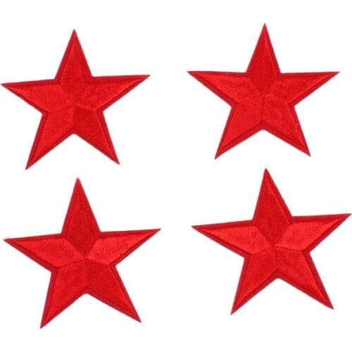 10pcs/lot embroidered red star patch iron on patches handmade patchwork craft Diy jean coat bag shoes sticker sewing accessories