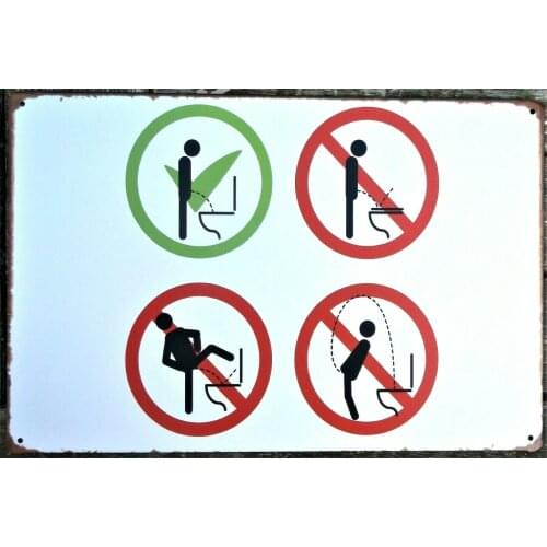 Toilet Retro Vintage Poster Metal Tin Sign Cafe Pub Garage Kitchen Bathroom,Retr