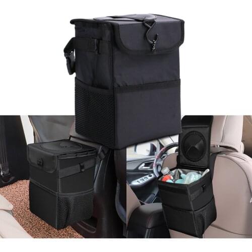 Waterproof Portable Car Trash Can Bin Auto Car Accessories Organizer Garbage Dump For Trash Can Cars Storage Pockets Closeable