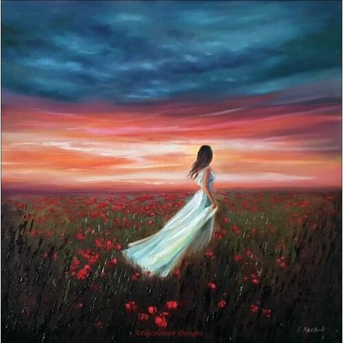 Embroidery Counted Cross Stitch Kits Needlework - Crafts 14 ct DMC DIY Arts Handmade Decor - Sunset in the Field