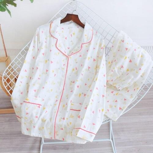 Fdfklak Womens Sleep Pajamas Suit Home Pijama 2020 Spring Summer New Homewear Cotton Sleepwear Set Pyjamas Women Night Suit