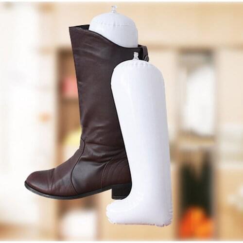 1 pair 30 cm White Inflatable Portable Reusable Long Boot PVC Shoe Stand Holder Stretcher Support Shaper Plastic Portable