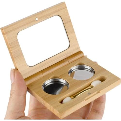 20Pcs New Arrival Empty Bamboo Cosmetic Blusher Palettes,DIY Professional Cosmetic Eyeshadow Compact Case,Makeup Beauty Tool SN