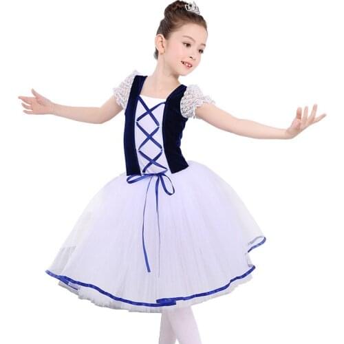 2017 batllet tutu Dress Children performance short sleeve dance dress 110-170cm