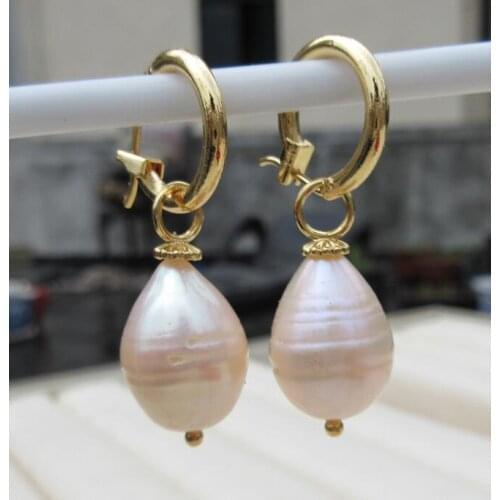 2020 Hot A pair AAA ++ 11x15mm Natural south sea pearl earrings 14k/20