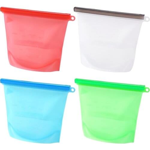4pcs Reusable Silicone Food Preservation Bag Airtight Seal Food Storage Container Versatile Cooking Bag Kitchen Utensil
