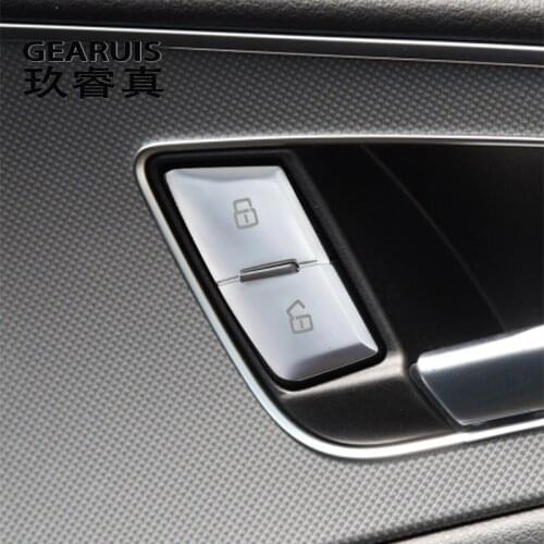 Car Styling for Audi A6 C6 S6 RS6 C7 2005-2018 Door Lock Buttons Decoration Sequins Cover Sticker Trim Interior Auto Accessories