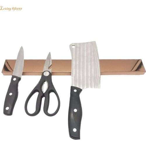 Premium 16 Inch Bamboo Magnetic Knife Holder Multi Purpose Functionality For Knife Magnetic Knife Strip Magnetic Organizer #BL2