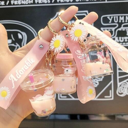 Cute Animal Keychain Lovely Horse Cartoon Key Chain New Bottle Shape Pink Keyrings Key Accessories Small Gifts for Friends Kids