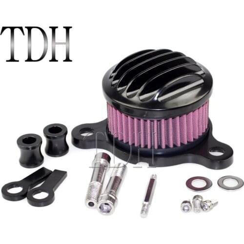 Black CNC Custom Rough Crafts Motorcycle Air Cleaner Intake Filter For Harley Sportster XL883 XL1200 2004-UP