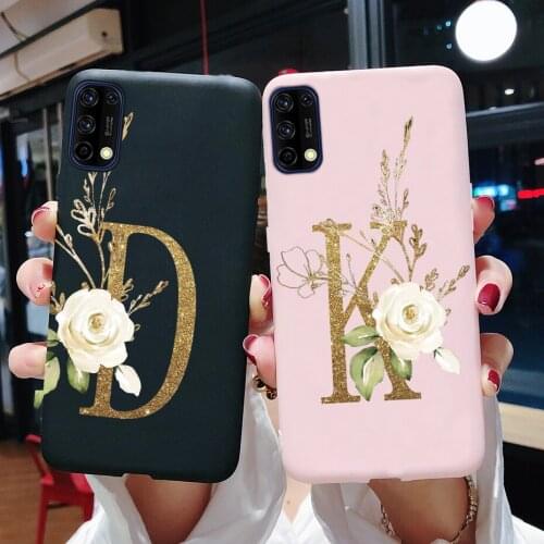 For Realme 7 7pro Realme7Pro Case For Realme 7 pro Case Cover Silicone Soft Shockproof Cute Flower Letters Back Cover Phone Case