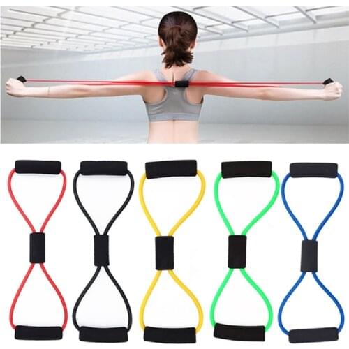 Fitness Resistance 8 Word Chest for Sports Exercise Yoga Gum Expander Rope Workout Muscle Fitness Rubber Elastic Bands