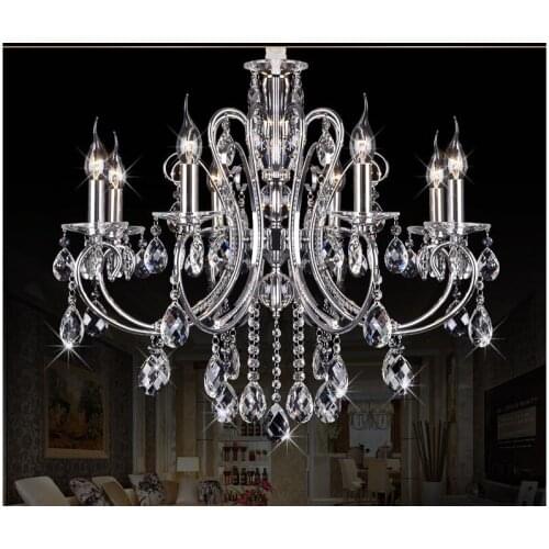 Modern European Chrome Crystal Chandelier Lighting Top Luxury E14 LED Chandelier Lighting Factory Direct Selling Free Shipping