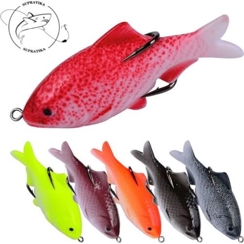 95mm/18g Artificial Floating Wobbler Silicone Fishing Bait Double Hook Freshwater Bionic High Quality Fishing Lure Soft Lure