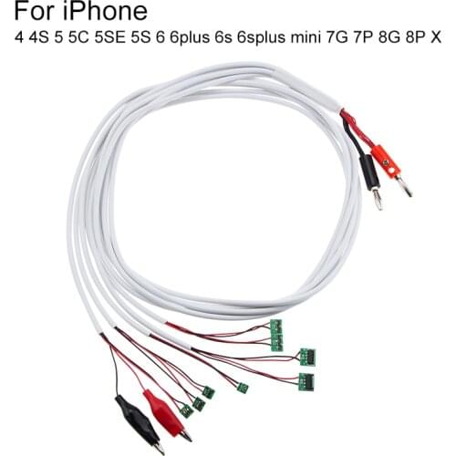 UANME Phone Current Test Cable for iPhoneX 8 8plus 7 7 Plus 6 5s 5 4s 4 Phone Failure Detect Repair Tools with Alligator Clip