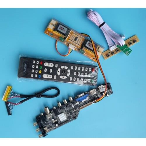 Kit For LTM170E5 1280x1024 HDMI-compatible 4 CCFL controller board driver LCD AV DVB-T DVB-T2 digital USB VGA TV panel remote