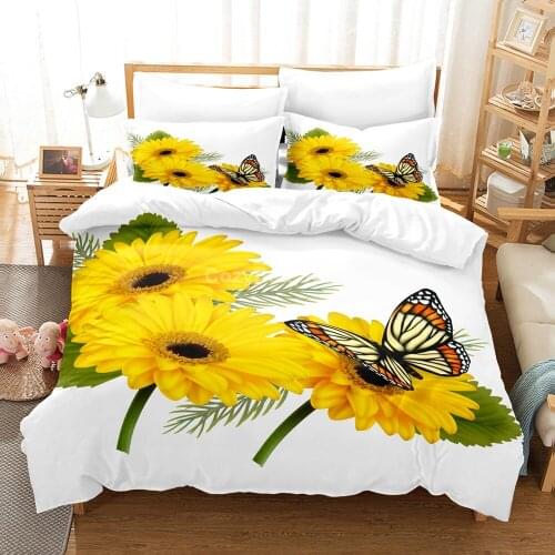 Chrysanthemum 3d Bedding Set Flower Duvet Cover Sets Comforter Bed Linen Twin Queen King Single Size Room Decor Kids Scenery
