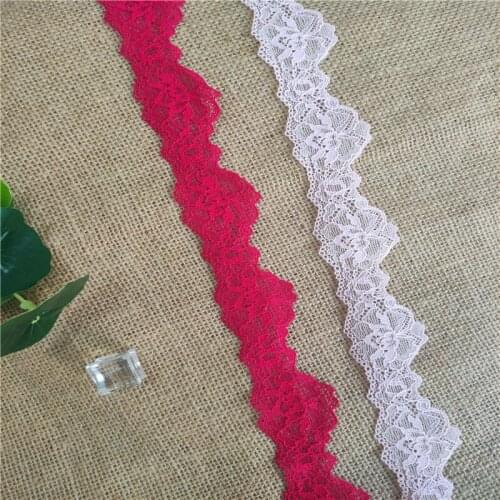 S1608 Wide 4cm Elastic Wave Shape Lace Craft Stretch Decorative Embroidered Lingerie Accessories African Lace Fabric Sewing