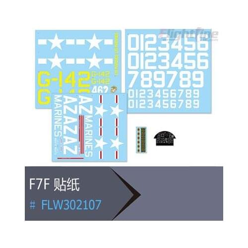 Decal Sheet for Freewing Flight Line F7F-3 tigercat rc plane