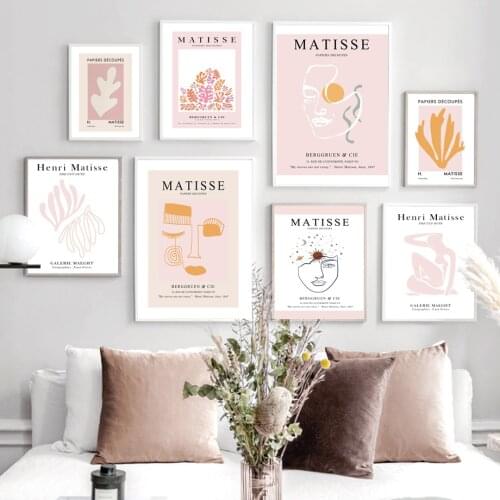 Matisse Abstract Figure Coral Leaves Vintage Nordic Poster Retro Wall Art Print Canvas Painting Decor Pictures For Living Room