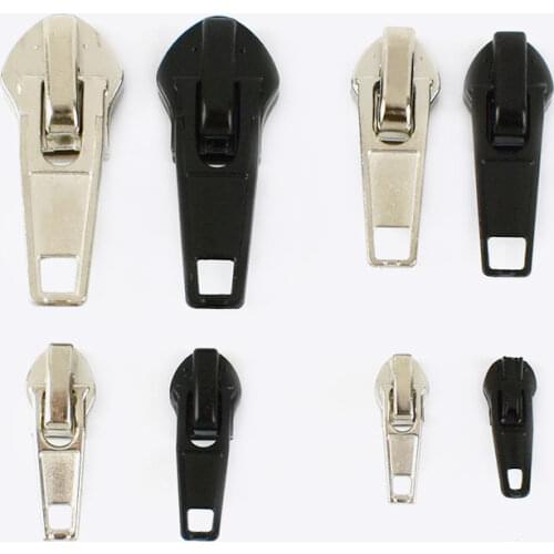 Meetee 20/50pcs 3# 5# 8# 10# Zipper Sliders for Nylon Zips Trousers Auto Lock Zippers Pull Replace Service Automatic Zip Head