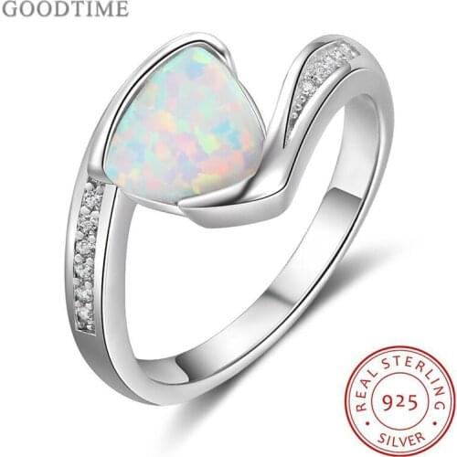 Trendy Women Ring 925 Sterling Silver Opal Ring Anniversary Jewelry Rhinestone Colorful Zircon Ring For Bride Wedding Party