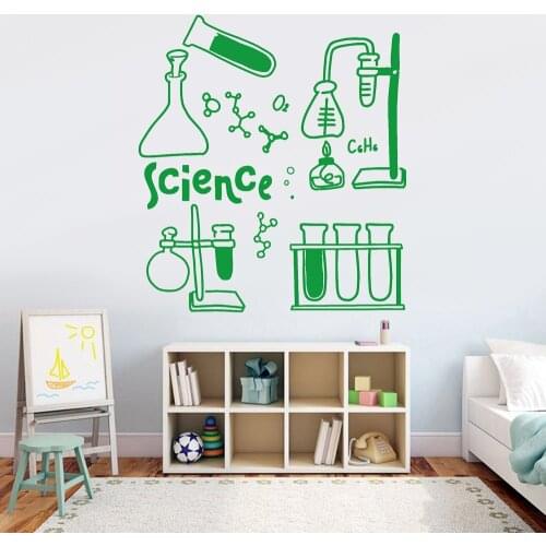 Science Wall Decal School Lab Home Furnishing Decorative Chemistry Scientific Vinyl Window Wall Stickers Mural Art Decor Z568