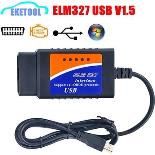 Newly ELM327 USB V1.5 Professional OBD/OBDII ELM Standard Latest PC-Based Scan Tool ELM 327 USB Diagnostic Scanner HOT