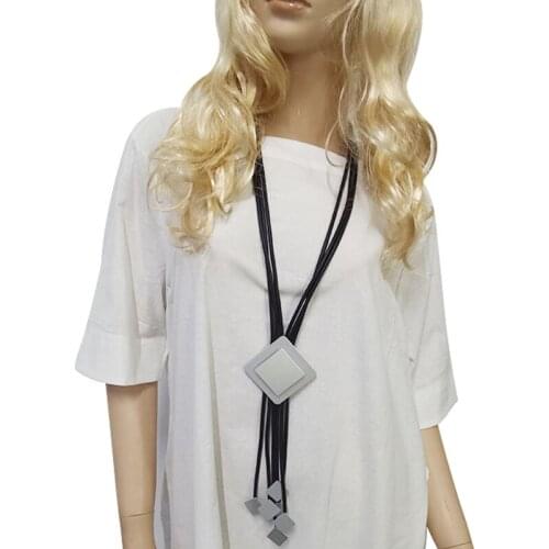 Long Tassel Accessories Pendant Necklace For Women Fashion Jewelry Individuality Gothic Necklaces Handmade Rubber Torque