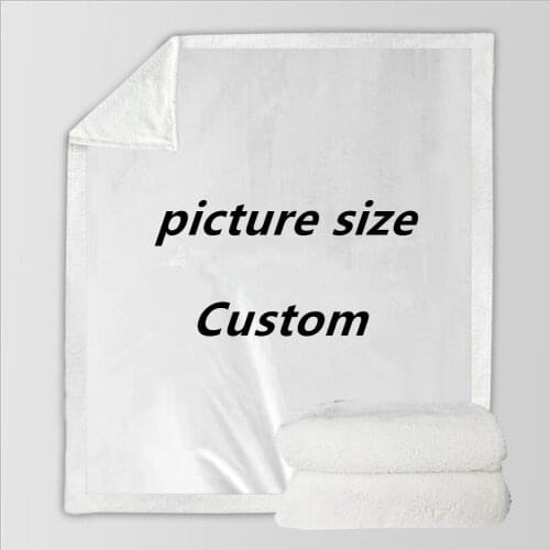 Plush Personalized Custom Blankets Winter Warm Easy Wash Faux Fur Blankets Three Thicken blanket Customized Home Flannel Blanket
