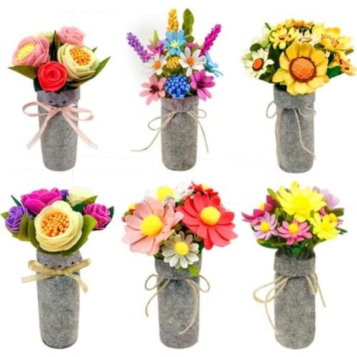 Different Type Felt Fabric Beautiful Felt Flowers Decoration Free Cutting DIY Material Package Handmade Cloth Flower For Gifts