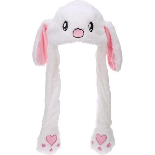 Photography Props Hats Lovely Baby Kids Cartoon Airbags Luminescence Lovely Moving Strange Funny Plush Moving Ears Rabbit Toys