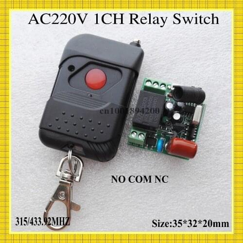 Relay Remote Switch AC 220V 1 Channel Wireless Switch NO COM NC Switching Value Power Remote Controller Learning Code Toggle RF