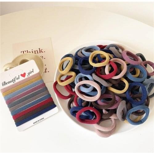 Women Girls Hair Rope Candy Solid Color Rubber Band Hair Scrunchies Tie Gum Ring Ponytail Holder Elastics Accessories Headwear