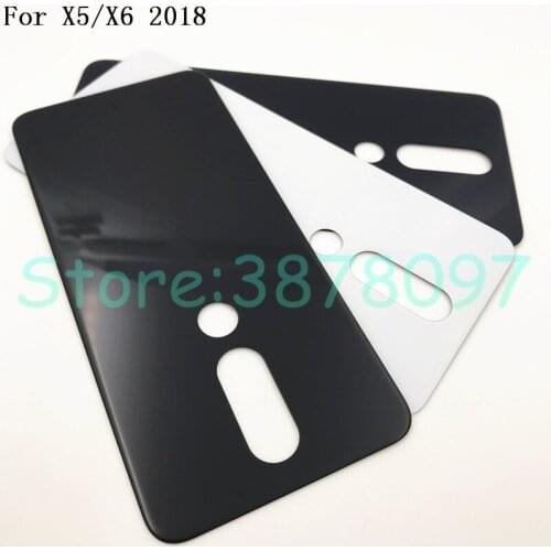 For Nokia 5.1 Plus X5 / 6.1 Plus X6 Glass Housing Battery Back Cover+Sticker Glue Replacement Parts